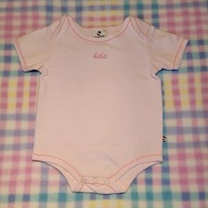 ABSORBA ♡ Thick Cotton Pink Onesie w/Embroidered Pink Stitched Bébé 'n Trim 6-9M